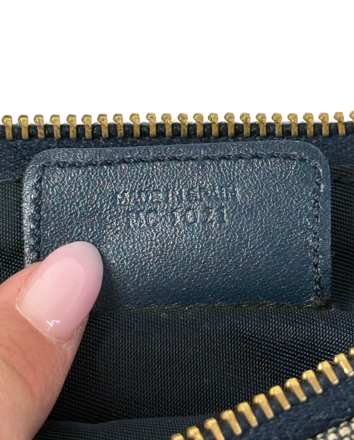 Dior Vintage 2001 Navy Blue Trotter Monogram Mini Saddle Pochette Shoulder Bag