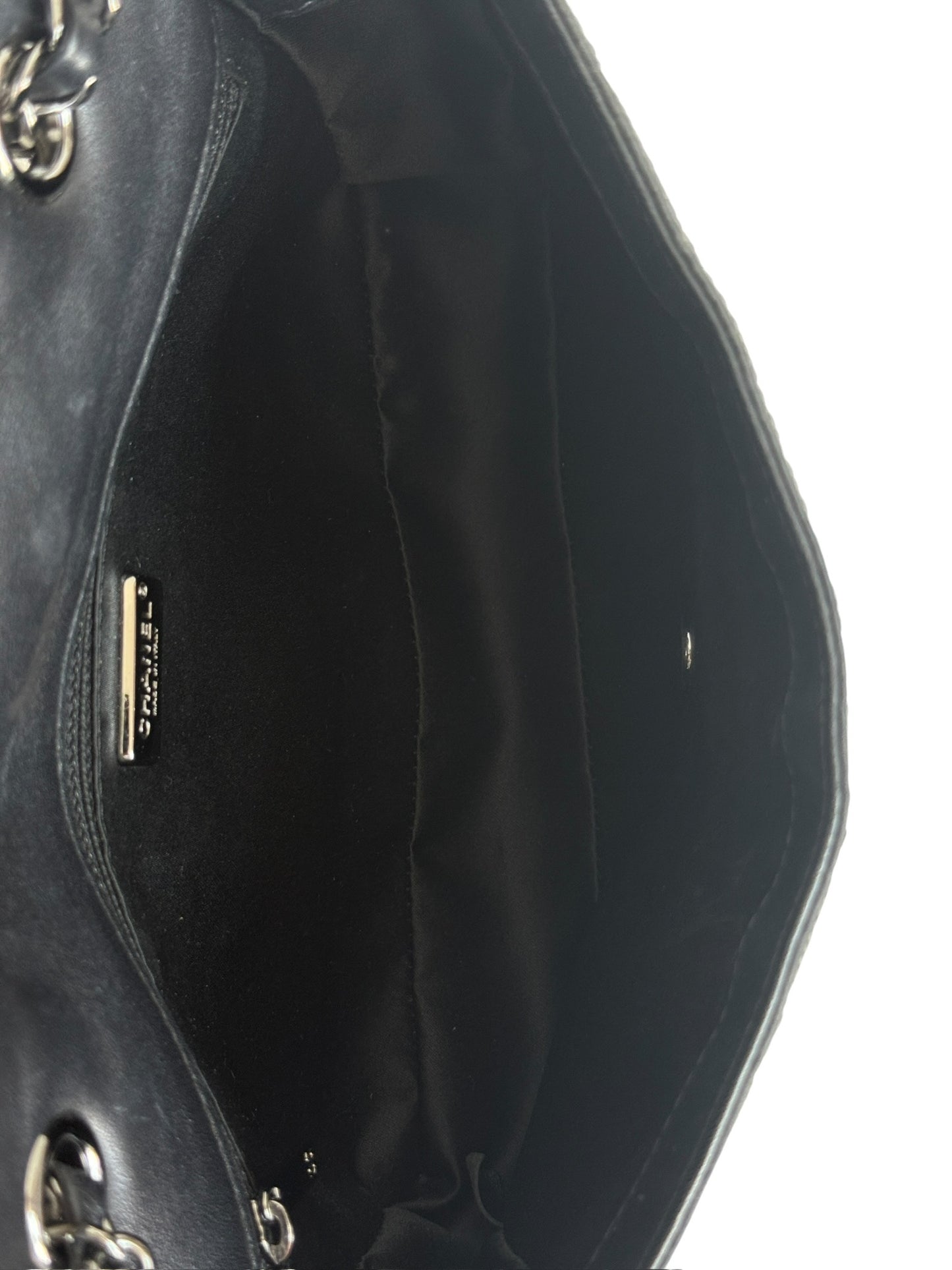 Chanel 2015 Gradient Black & Silver Sequin Quilted Medium Classic Single Flap Bag