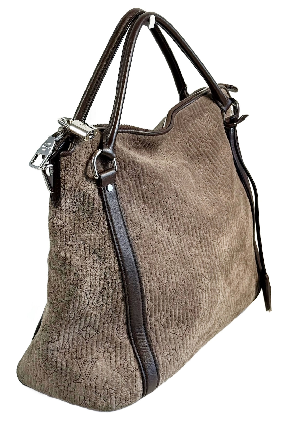 Louis Vuitton 2011 Light Brown Suede Monogram Antheia PM Hobo Bag