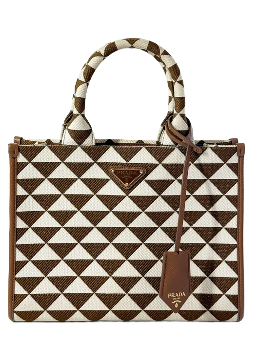 Prada Small Symbole Jacquard 2-Way Tote Bag