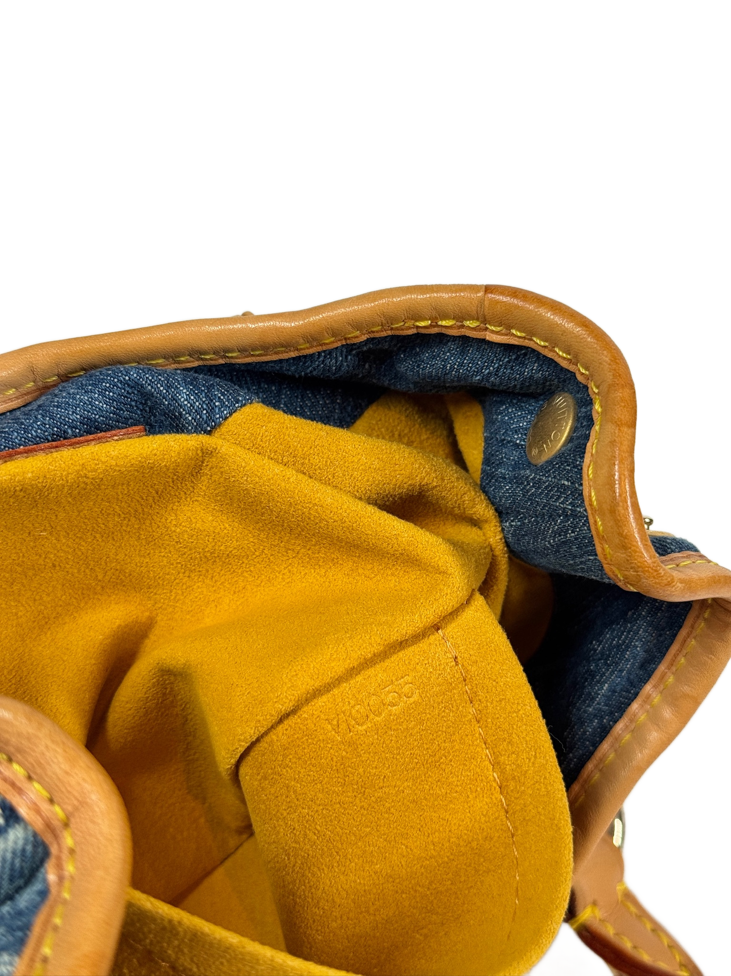Louis Vuitton Vintage 2005 Blue Denim Monogram Mini Pleaty Top Handle Bag