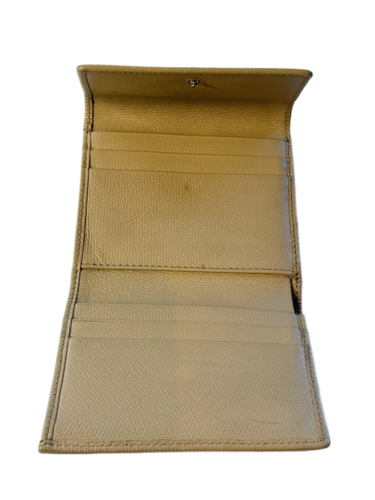 Chanel Vintage 00s Beige Caviar CC Logo Snap Wallet