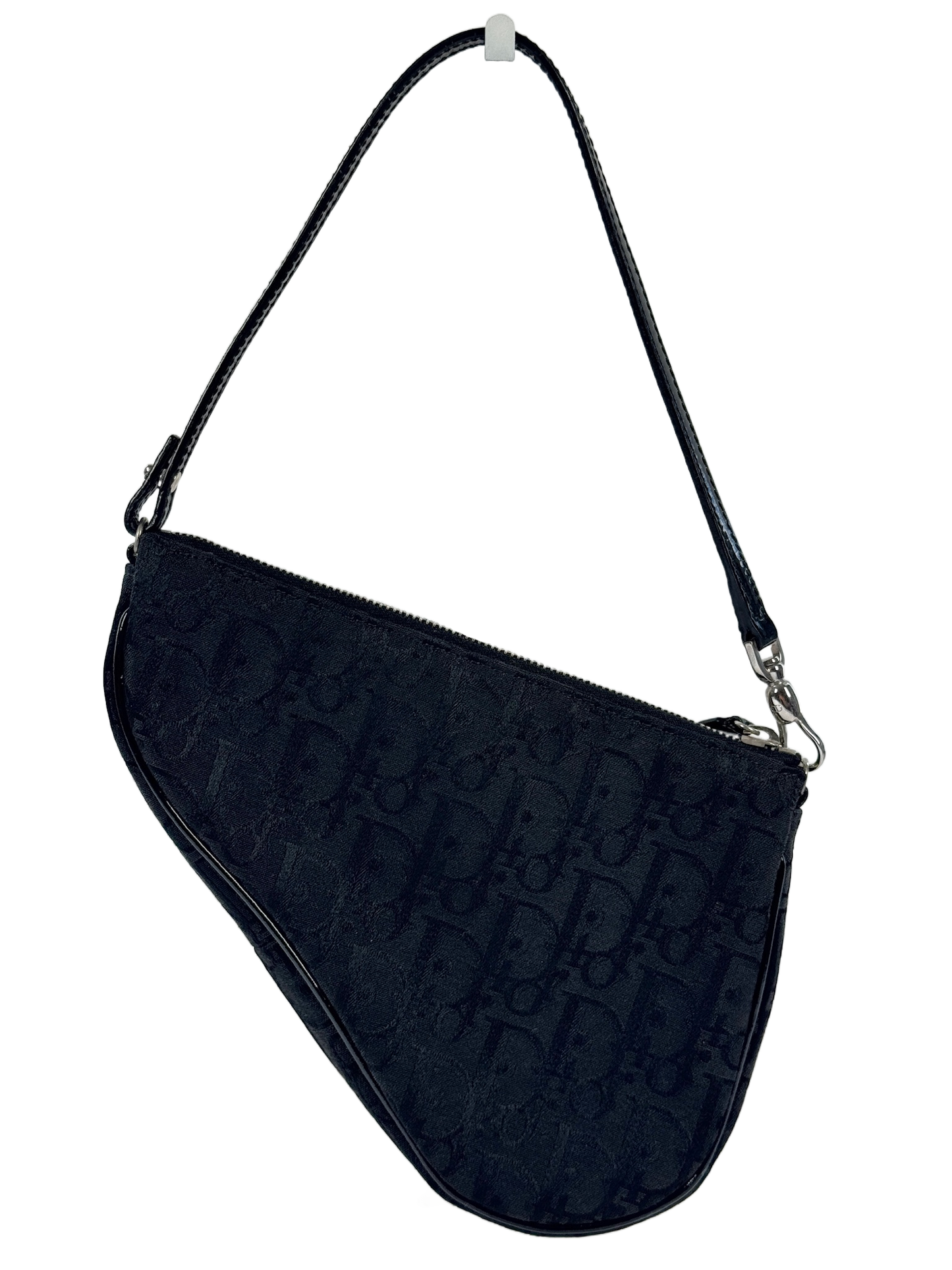 Dior Vintage 2006 Black Diorissimo Monogram Canvas Mini Saddle Bag