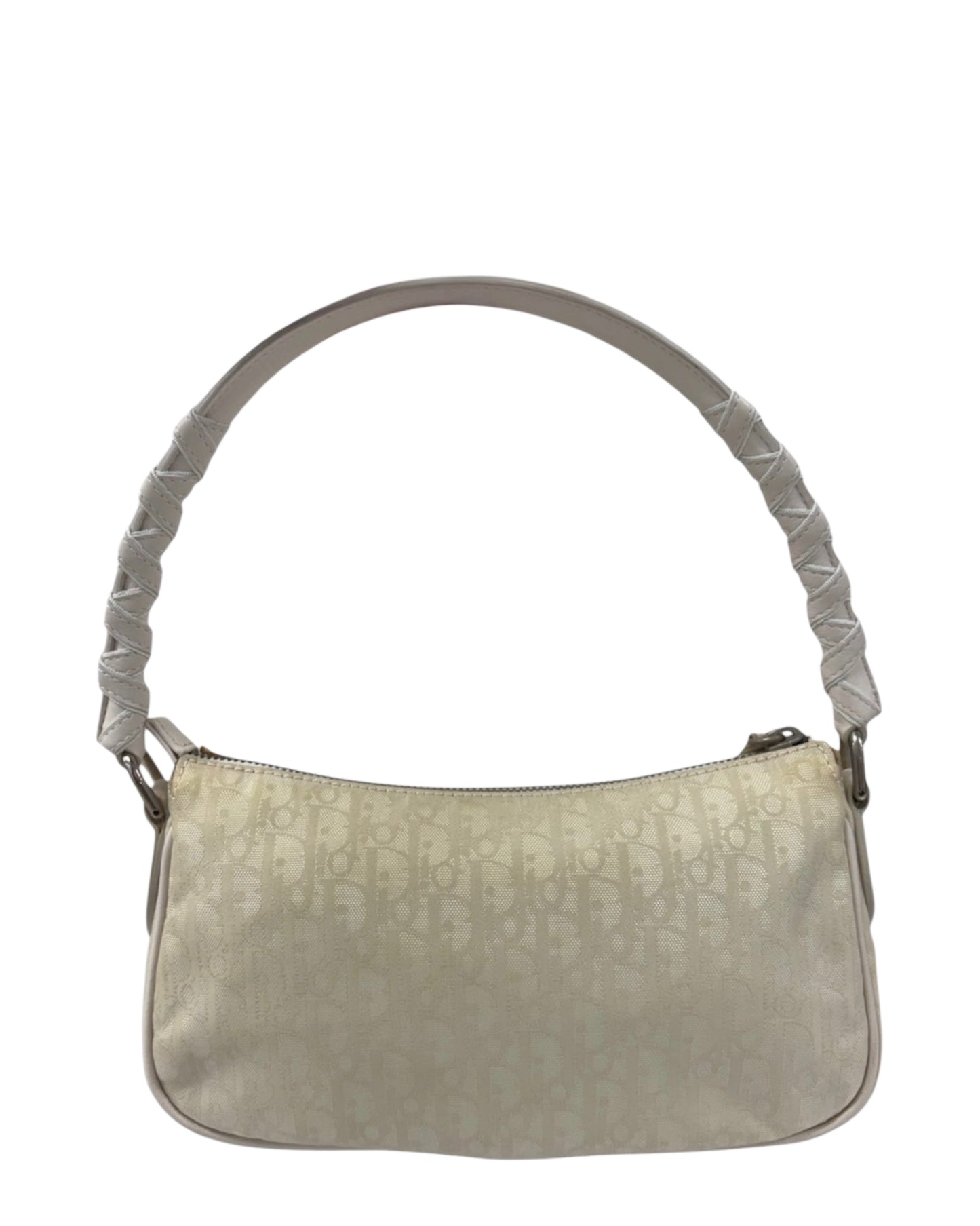 Dior Vintage 2007 Ivory Diorissimo Monogram Lovely Charm Shoulder Pochette Bag