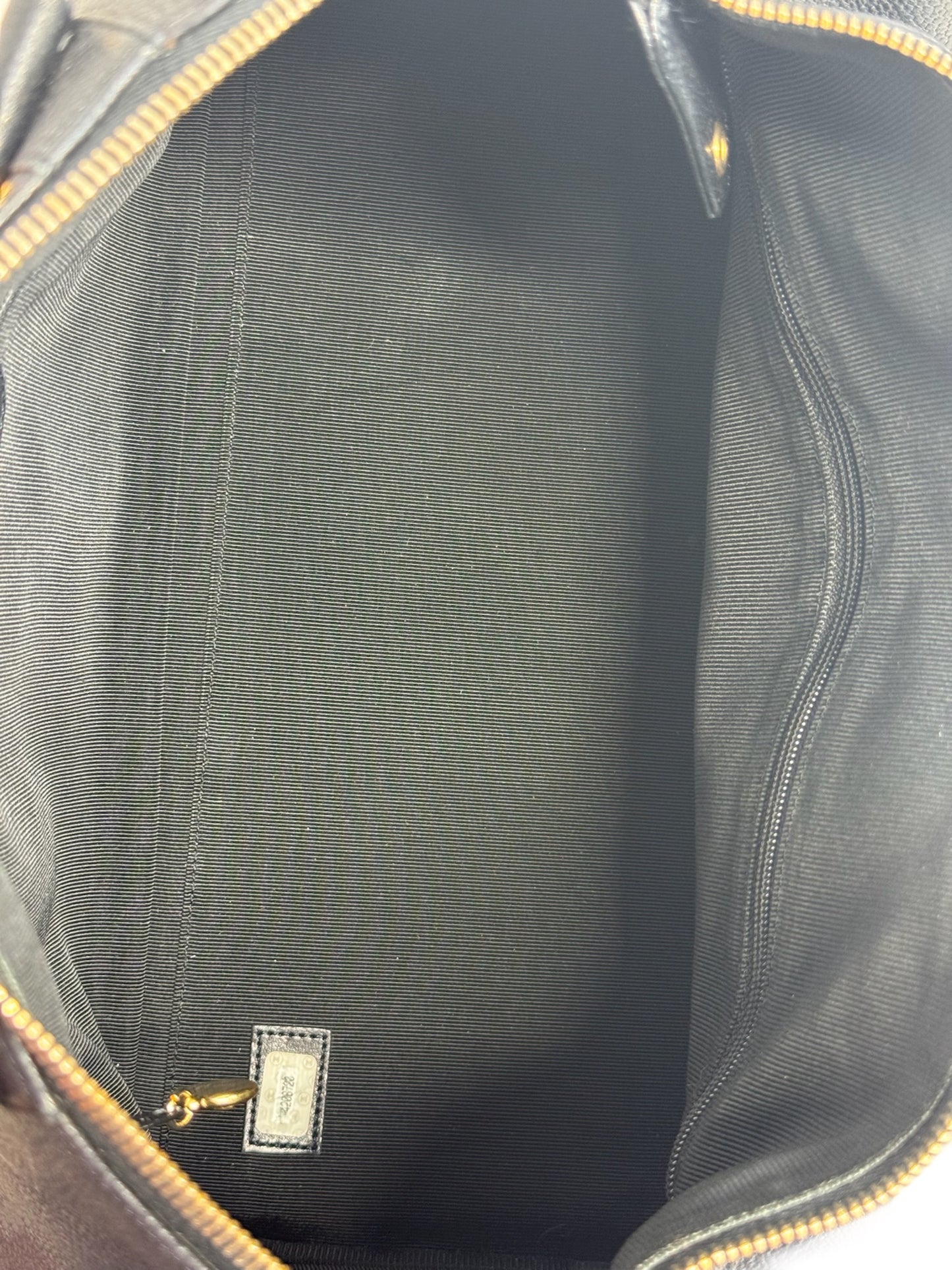 Chanel Vintage 90s Black Caviar CC Logo Small 2-Way Boston Duffle w 24K GPHW