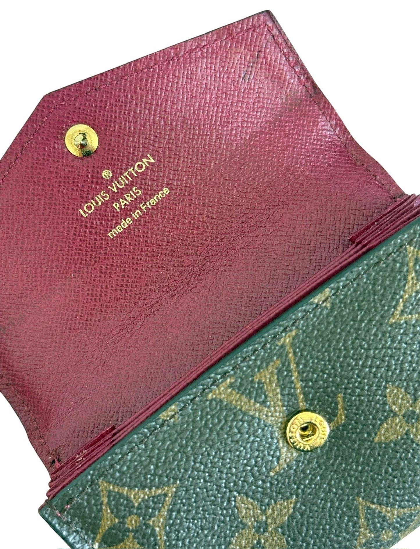 Louis Vuitton 2016 Monogram Fuchsia Trim Mini Sarah Card Holder Wallet