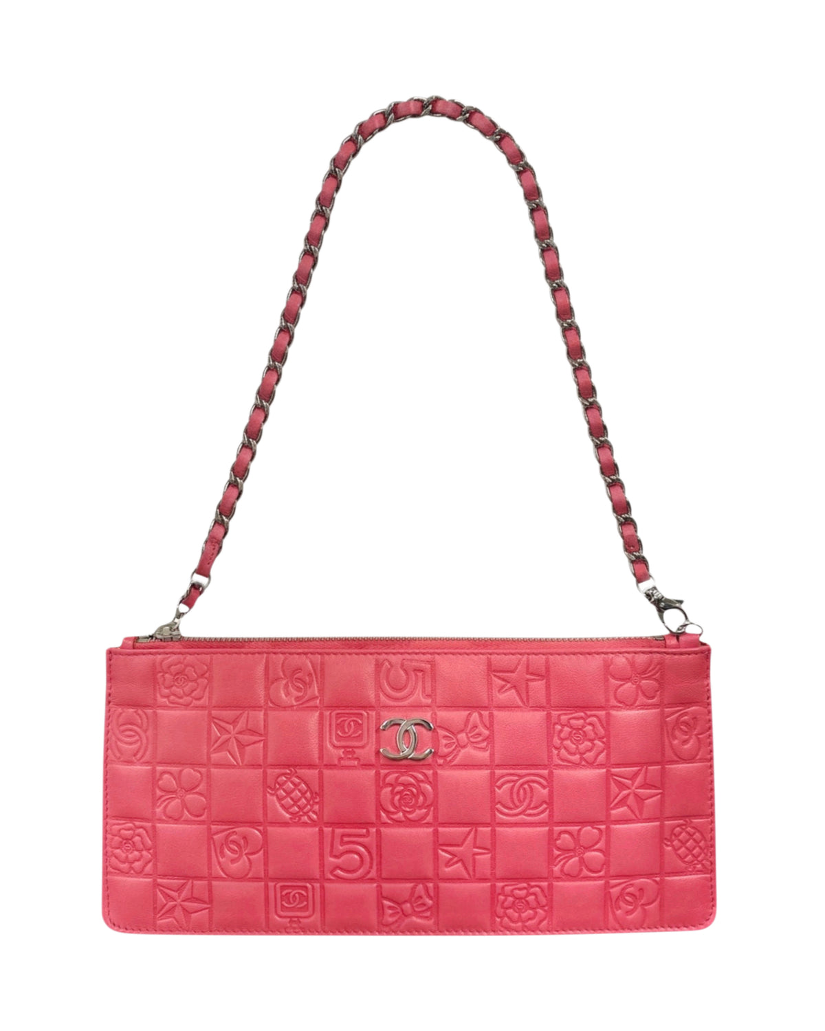 Chanel Vintage 2004-2005 Hot Pink Precious Symbols Shoulder Pochette Bag