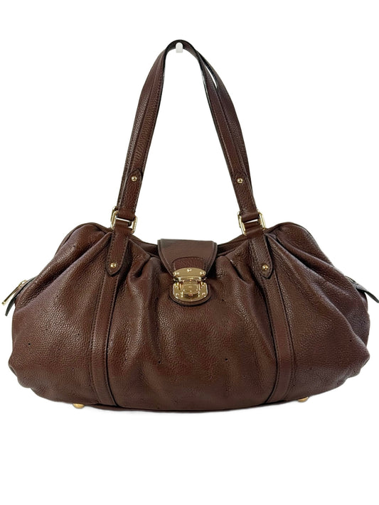 Louis Vuitton 2009 Chocolate Brown Mahina Monogram Leather Lunar GM Large Shoulder Bag