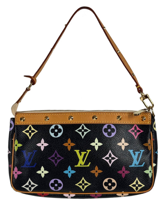 Louis Vuitton Vintage 2003 Monogram Multicolor Noir / Black Pochette Accessories