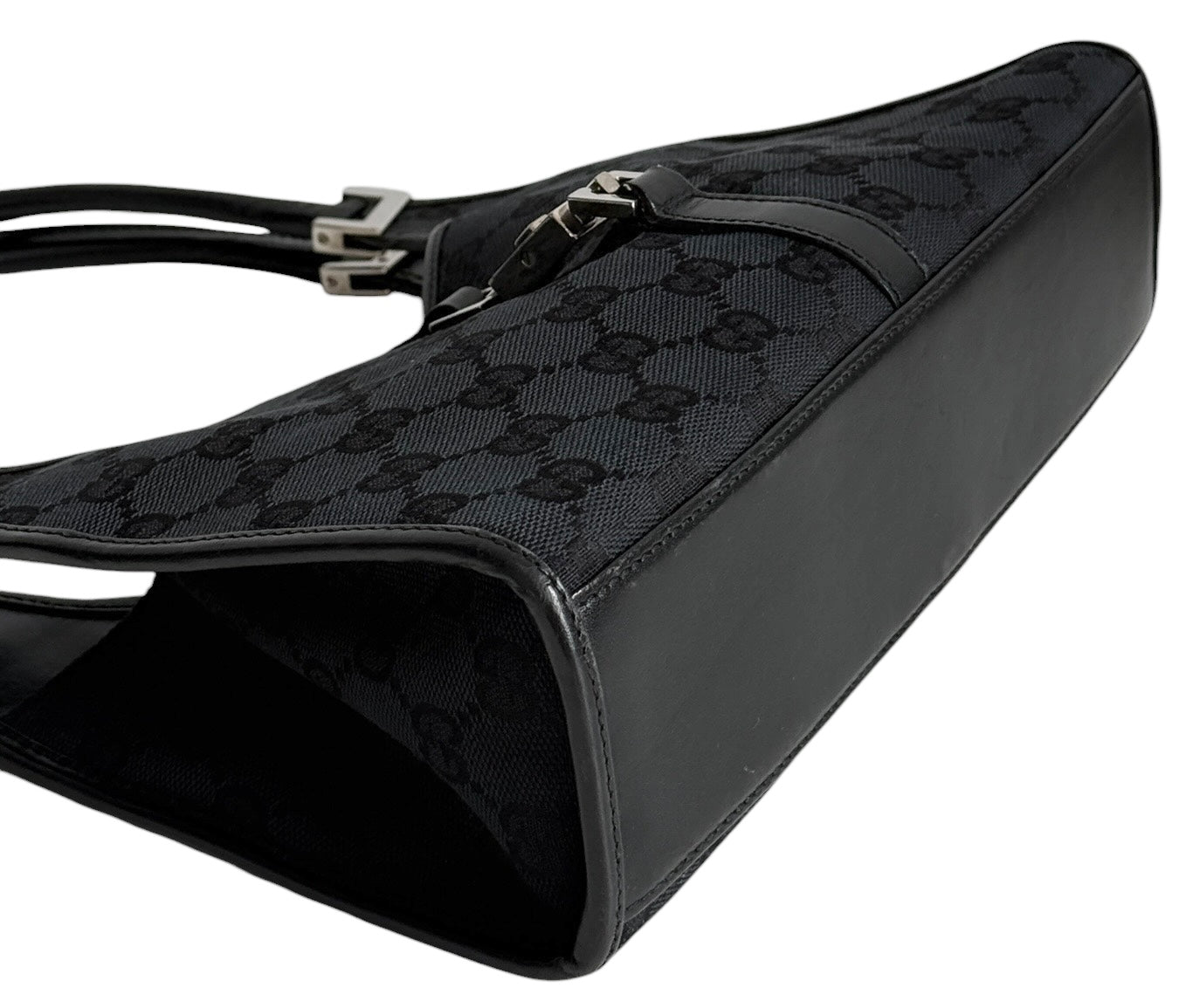 Gucci Vintage Black GG Monogram Small Jackie Shoulder Bag