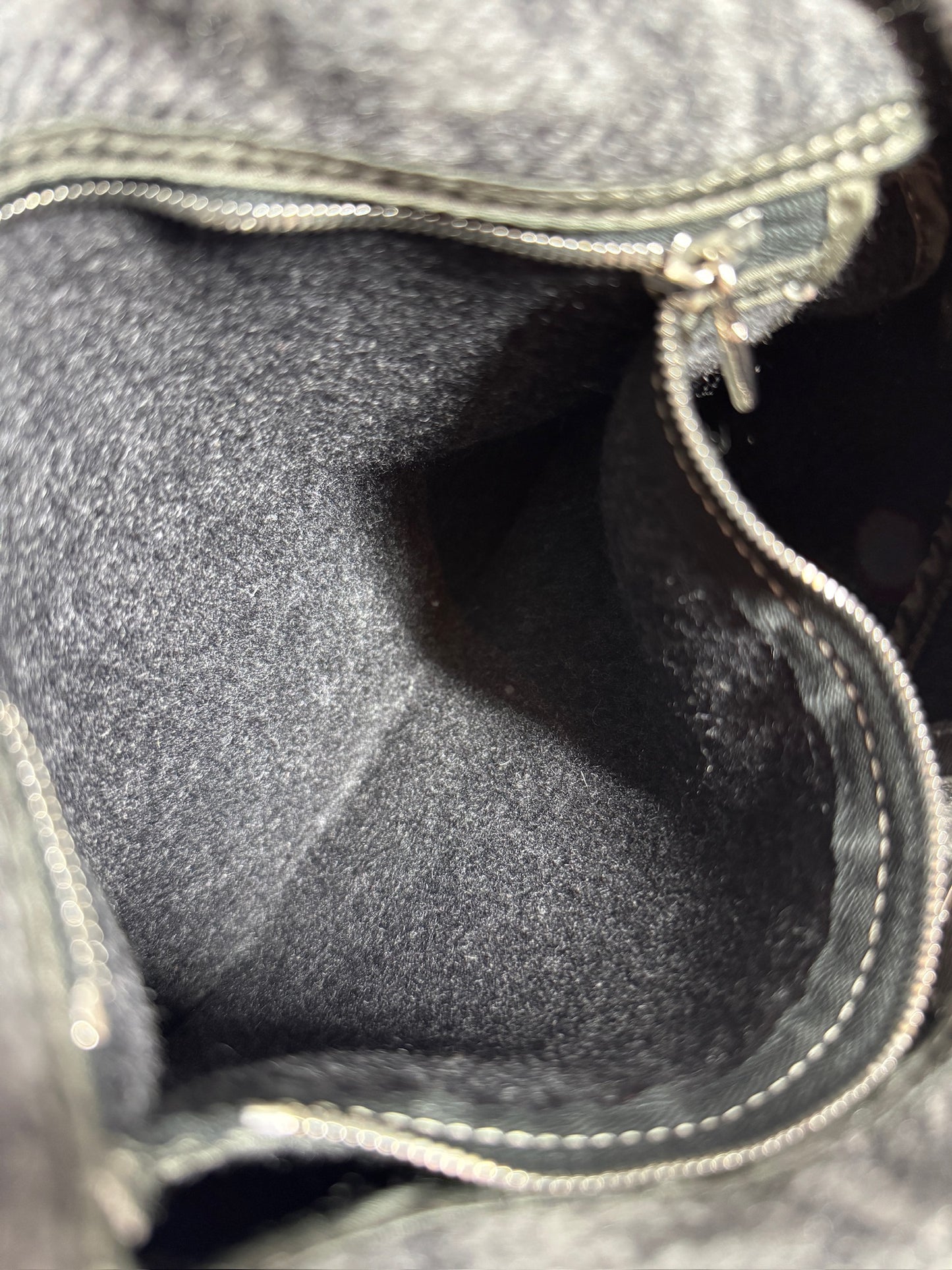 Fendi Vintage Gray Zucca Monogram Knit Wool Mamma Baguette Shoulder Bag