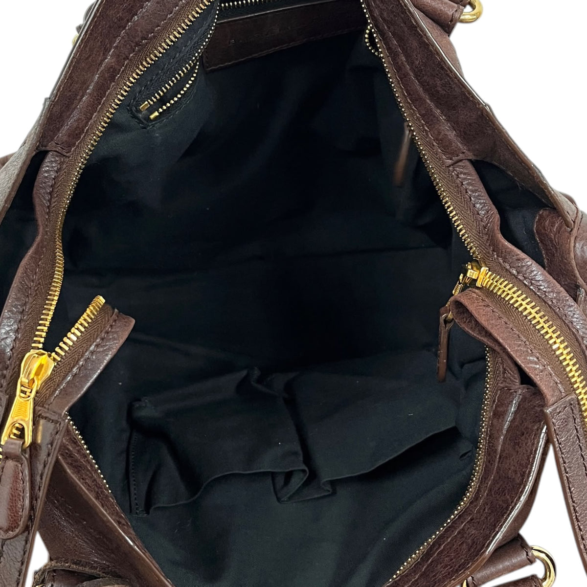 Balenciaga Vintage Dark Brown Leather Medium Motocross City Bag