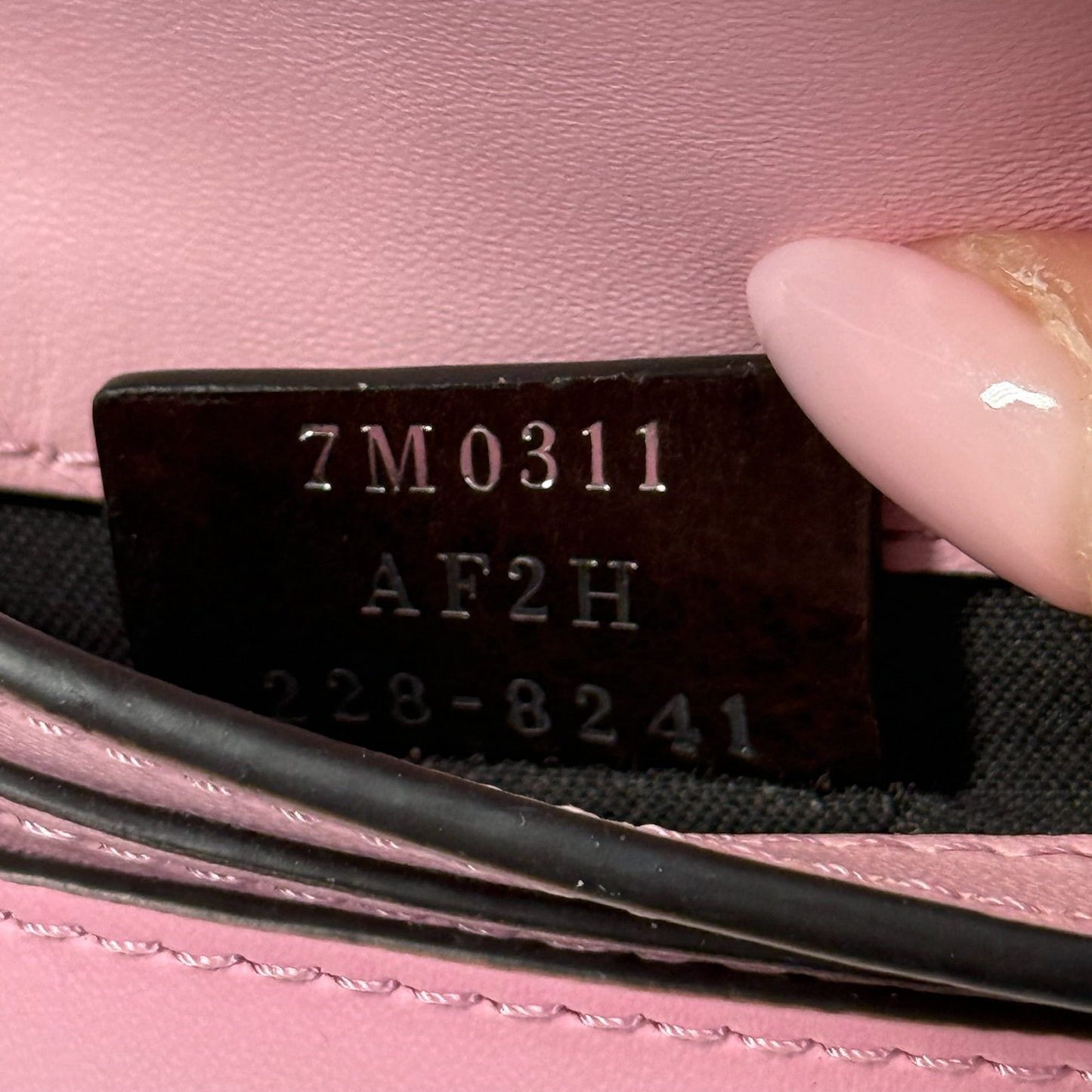 Fendi 2022 Pink Micro Baguette Card Holder Shoulder / Crossbody Bag