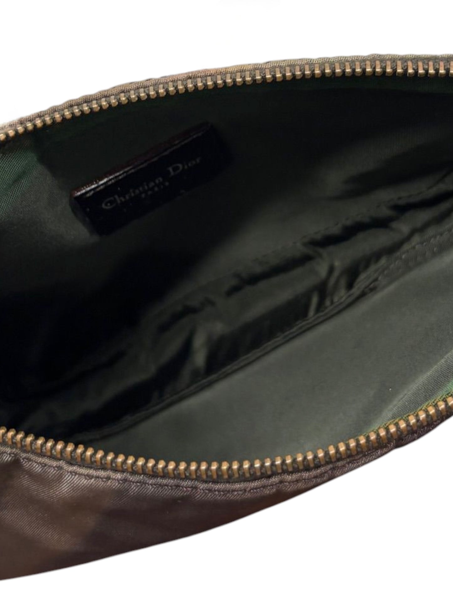 Dior Vintage F/W 2001 by John Galliano Blue Green Abstract Nylon Mini Saddle Pochette Bag