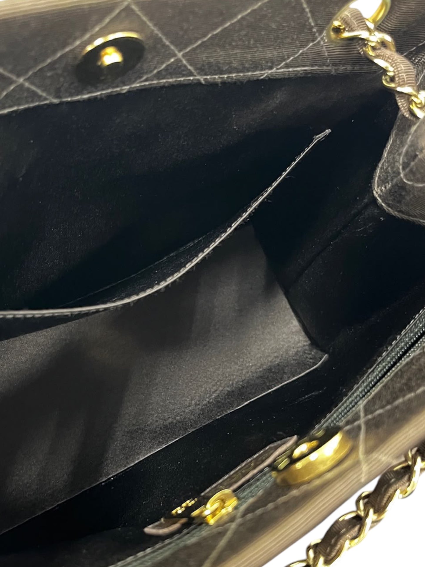 Chanel Vintage 1999 Dark Brown Quilted Satin Mini CC Shoulder Tote Bag with 24K Gold Plated Hardware