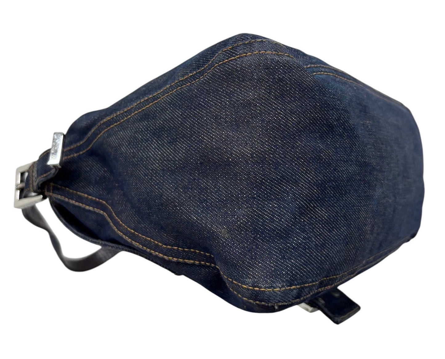 Fendi Vintage Classic Blue Denim Mamma Baguette Shoulder Bag