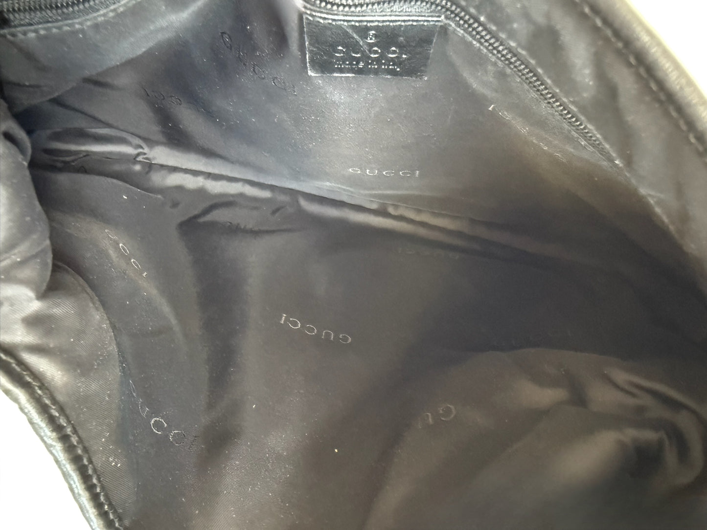 Gucci Vintage Black Suede Leather Trim Large Jackie O Shoulder Bag