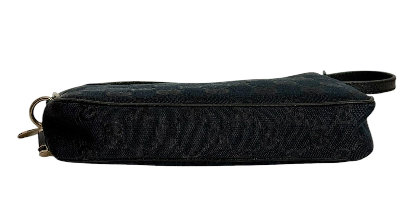 Gucci Vintage Black GG Monogram Mini Charmy Shoulder Pochette Bag