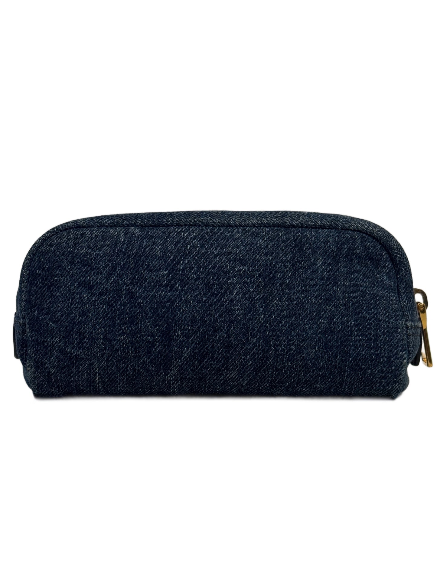 Prada Vintage Blue Denim Mini Cosmetic Zippered Pouch