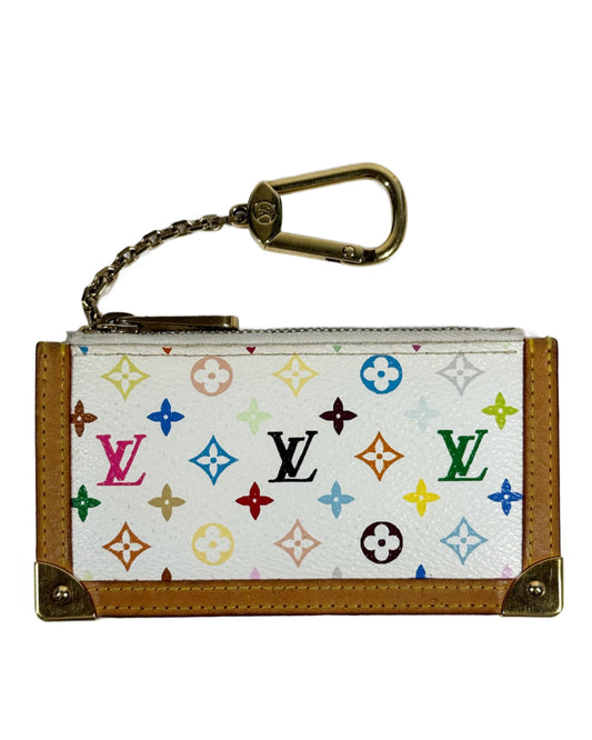 Louis Vuitton Vintage 2003 Multicolor Blanc / White Monogram Key Pouch
