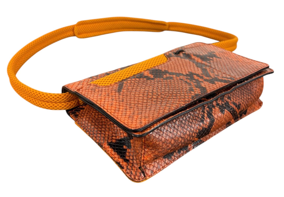 Miu Miu Vintage 1999 Orange Python Mesh Small Shoulder Pochette Bag