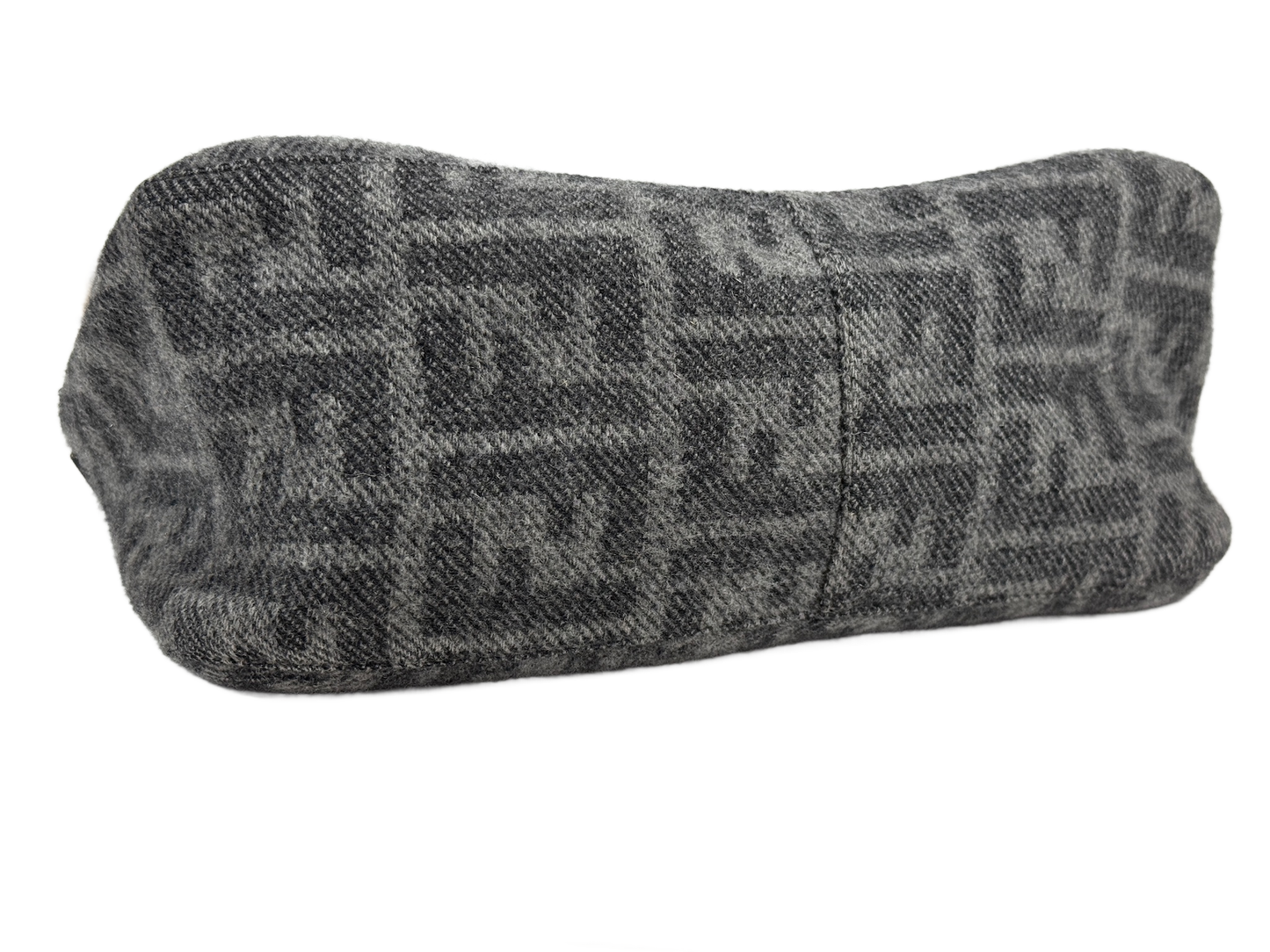 Fendi Vintage Gray Zucca Monogram Knit Wool Mamma Baguette Shoulder Bag