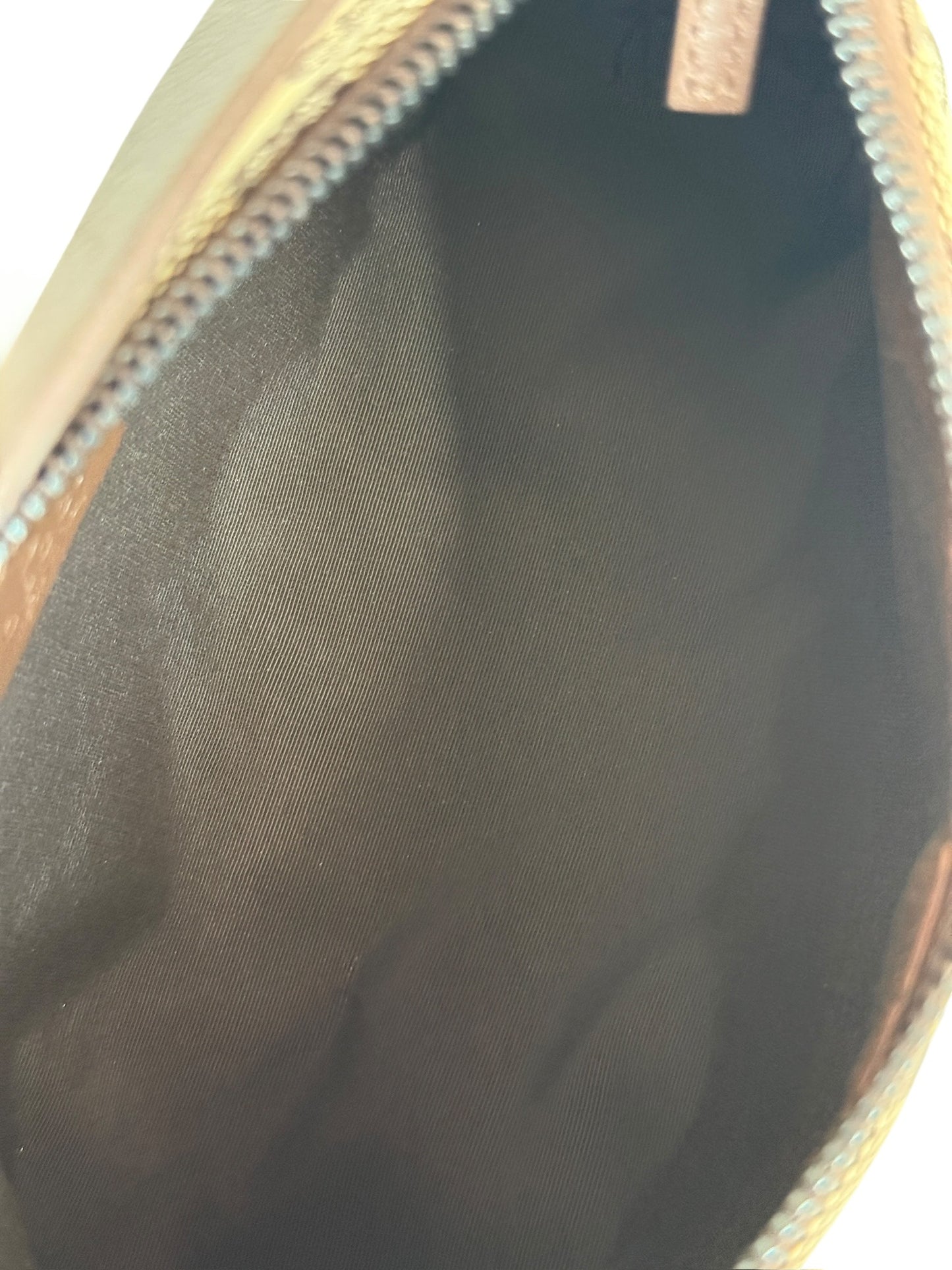 Gucci Vintage Brown GG Monogram Small Pochette Shoulder Bag with Dark Brown Leather Trim