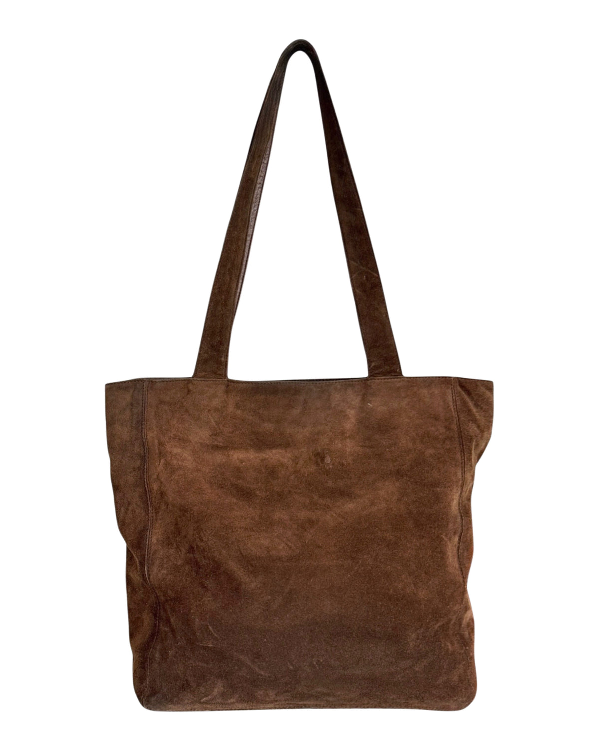 Chanel Vintage 90s Brown Suede CC Shoulder Tote Bag with Tassel
