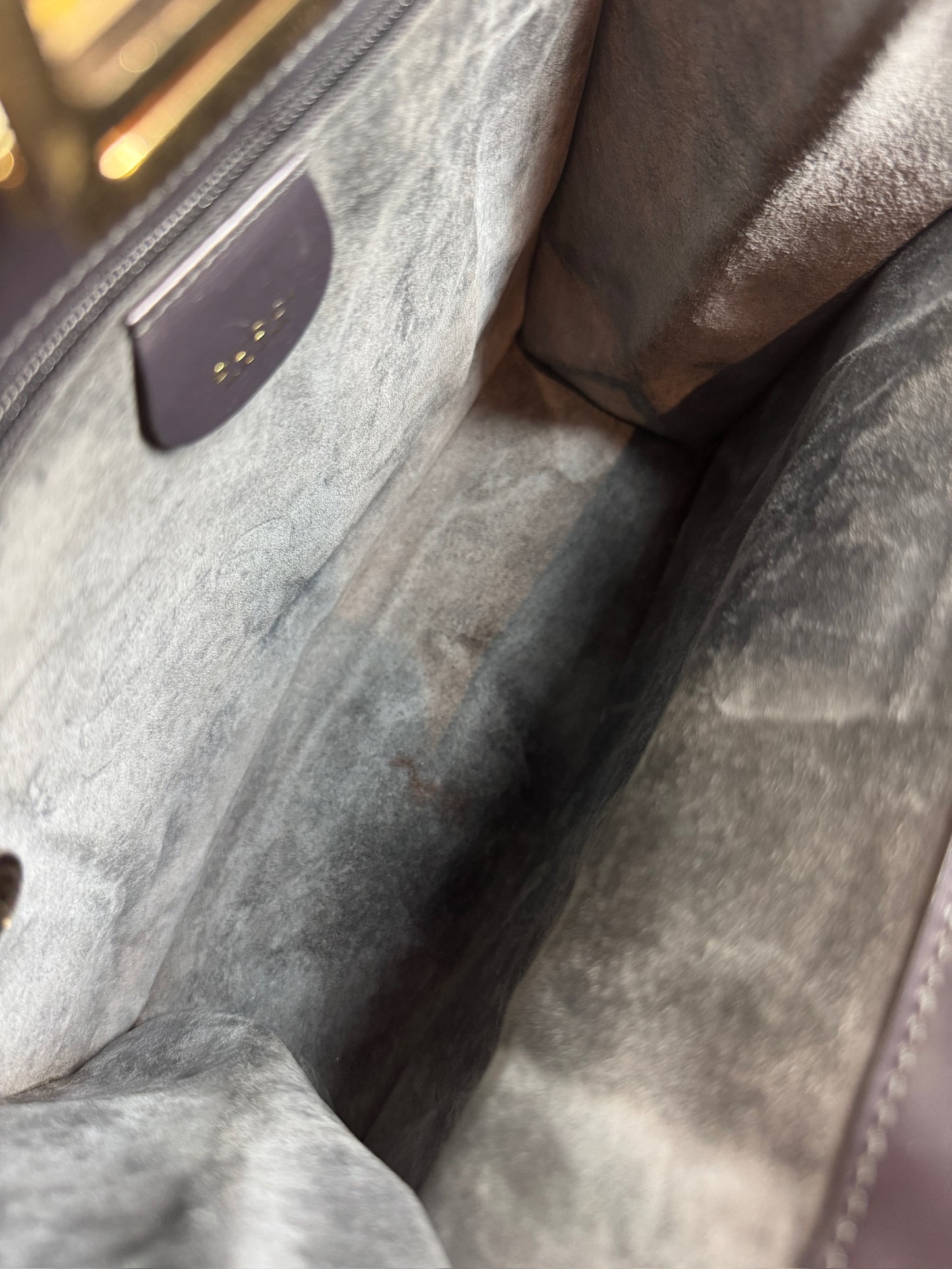 Gucci Vintage 80s Gray Suede Trapezoid G Top Handle Shoulder Bag