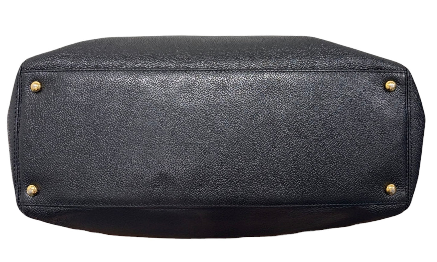 Chanel Vintage 00s Black Deerskin Two-Way Medium Cerf Executive Tote Bag With 24K Gold Plated Hardware