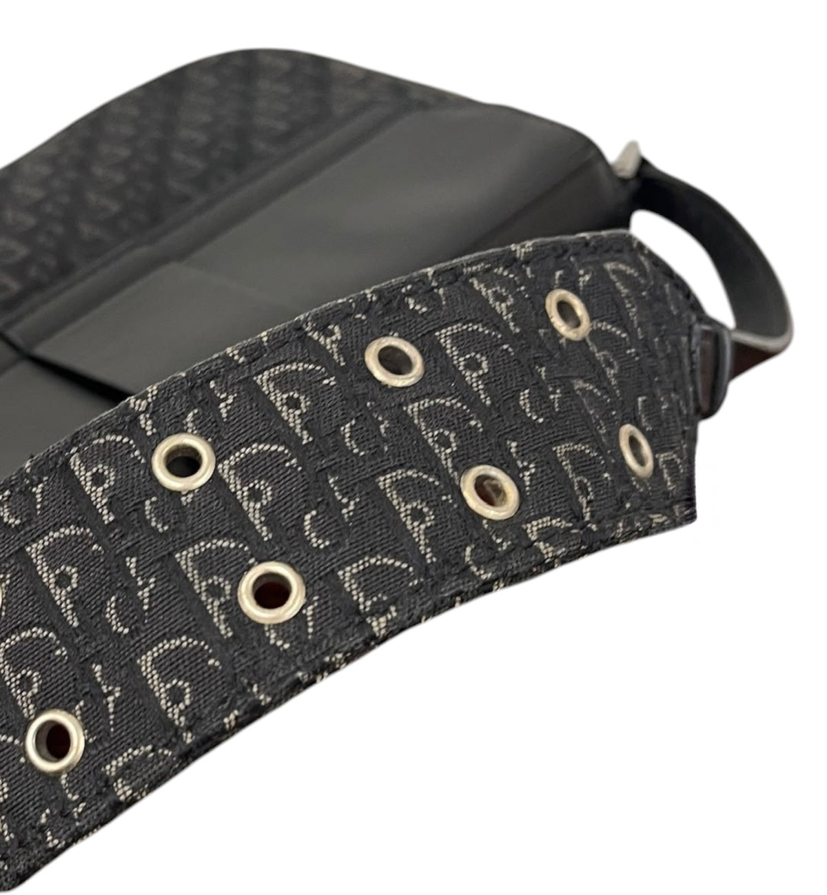 Dior Vintage 2003 Black Diorissimo Monogram Small Street Chic Columbus Shoulder Pochette Bag