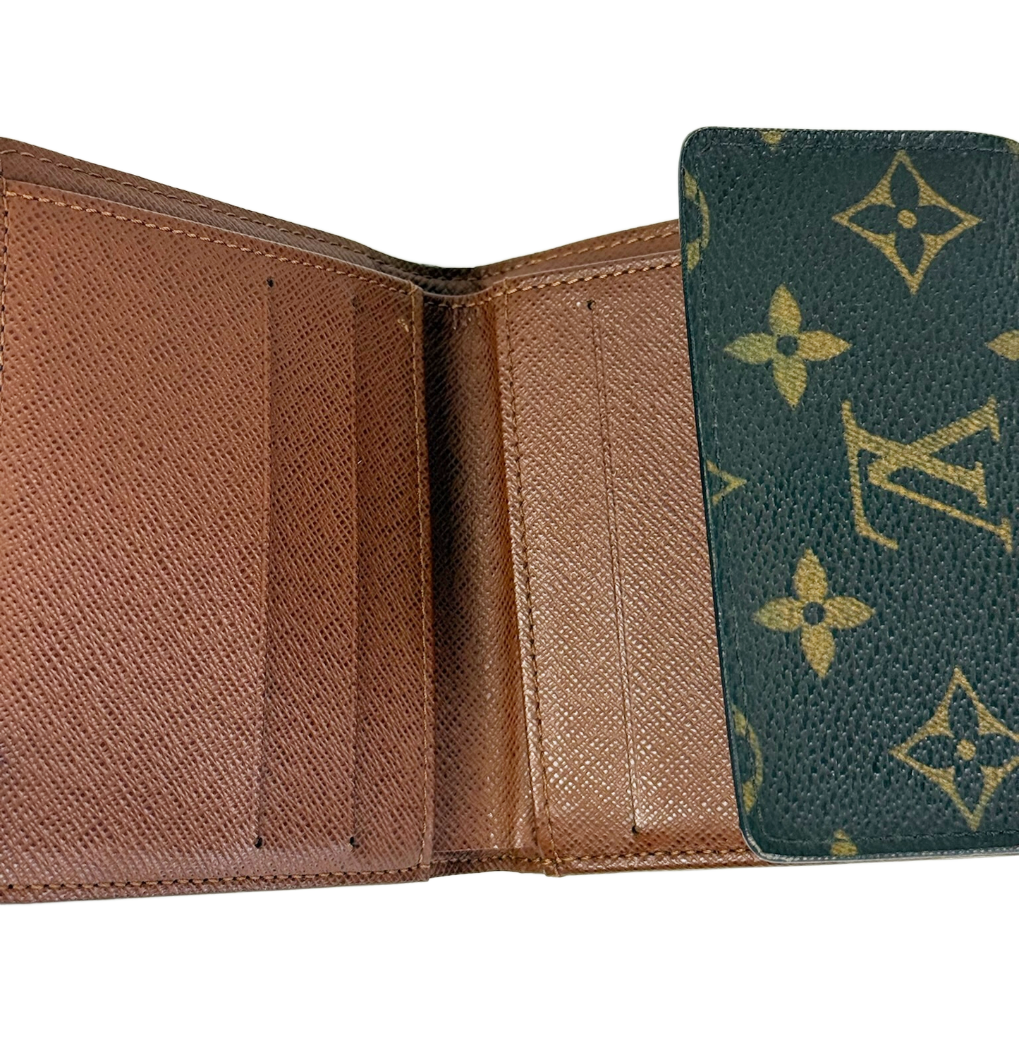 Louis Vuitton Vintage Brown Monogram Trifold Snap Wallet