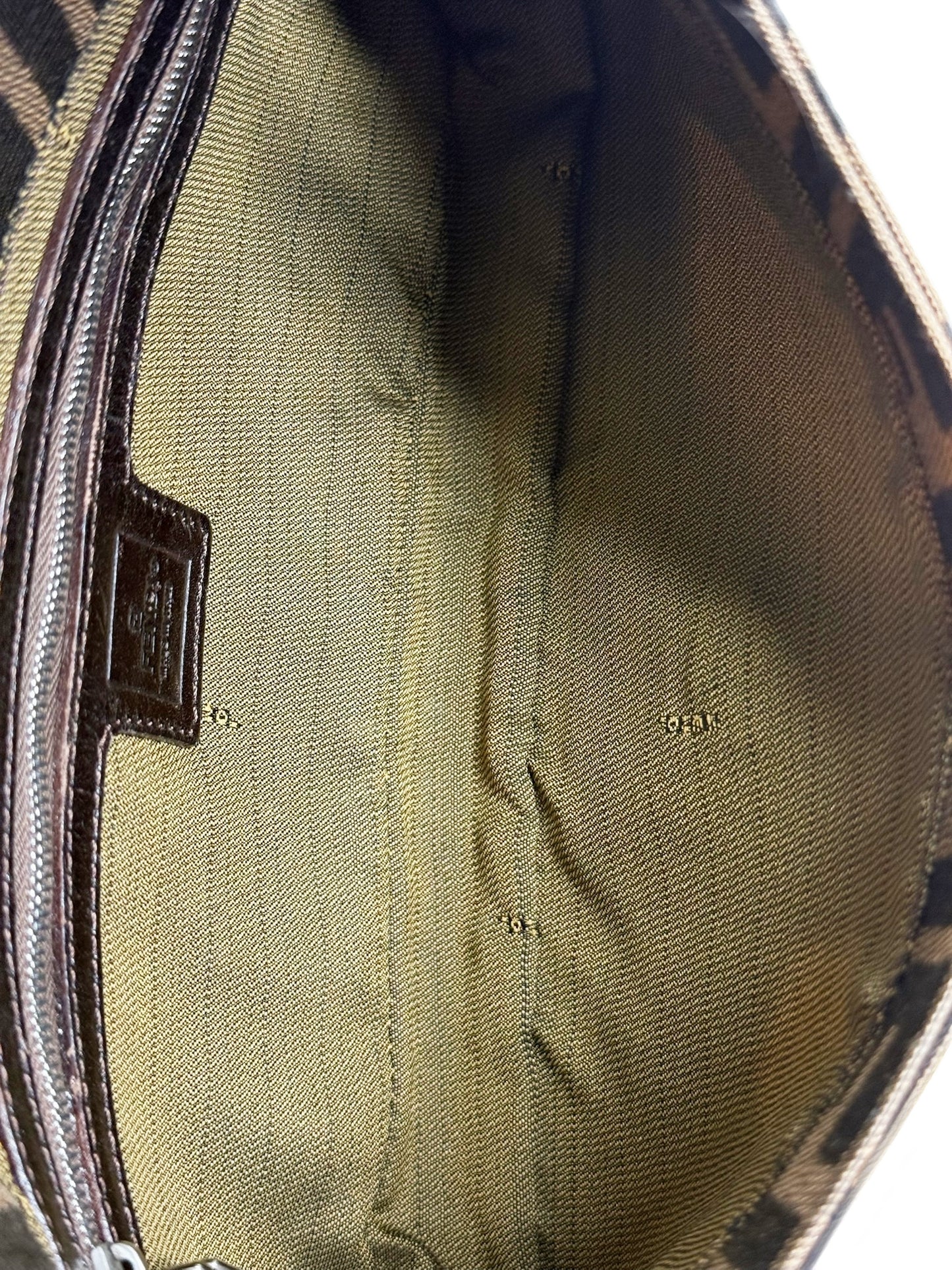Fendi Vintage Brown Zucca Monogram Classic Baguette