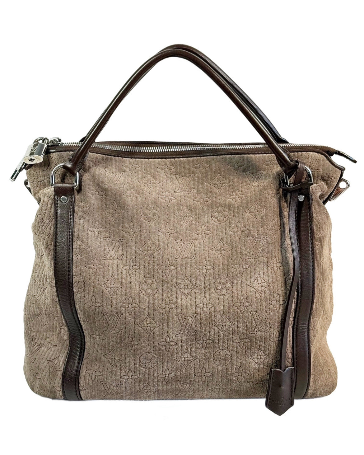 Louis Vuitton 2011 Light Brown Suede Monogram Antheia PM Hobo Bag