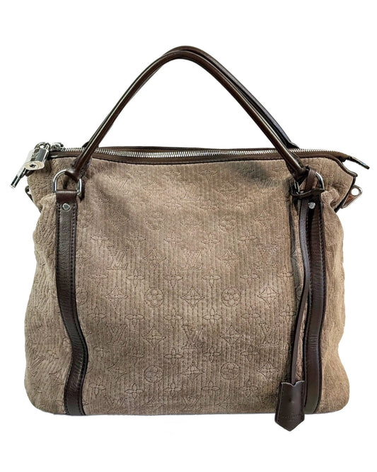 Louis Vuitton 2011 Light Brown Suede Monogram Antheia PM Hobo Bag