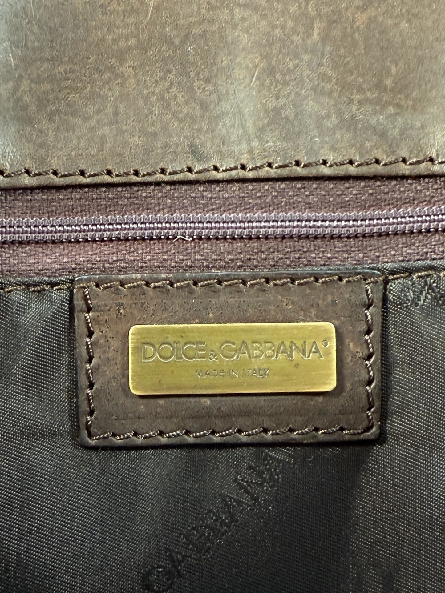 Dolce & Gabbana Leopard Print Pony Hair Brown Leather Trim Small Top Handle Bag