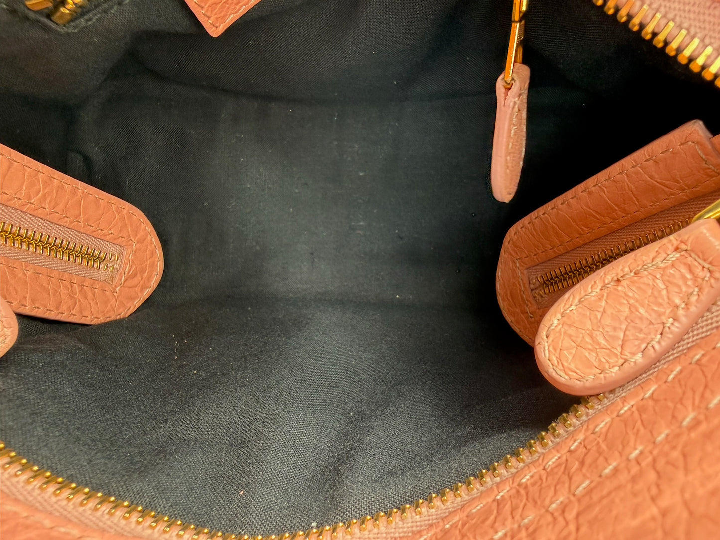 Balenciaga Vintage Baby Pink Rose Peche Agneau Leather Giant 12 Mini City Bag