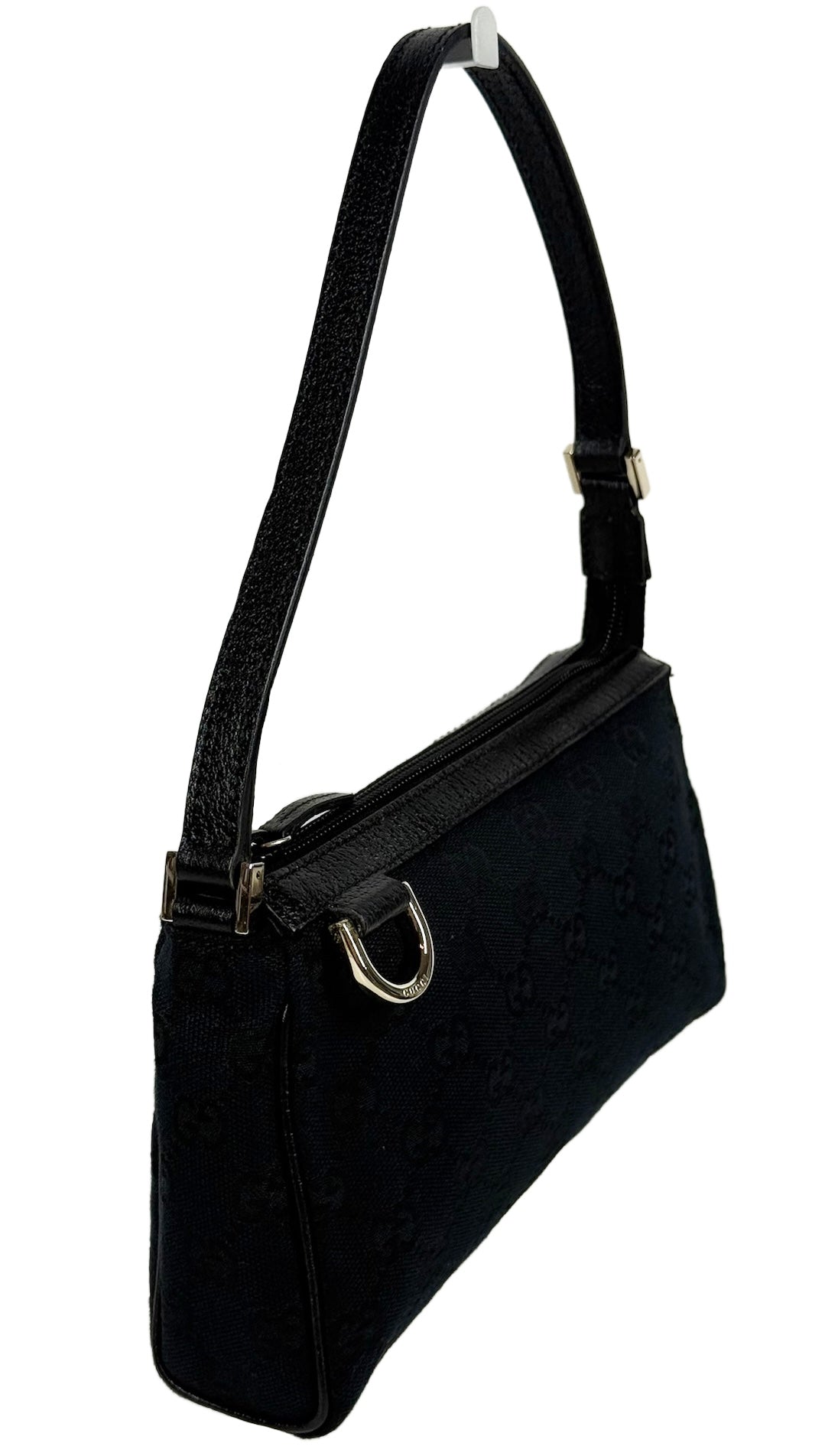 Gucci Vintage Black GG Monogram Abbey Pochette