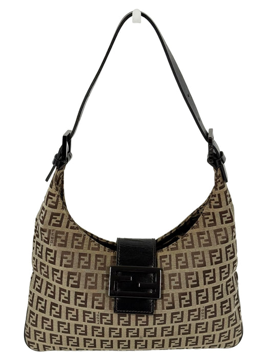 Fendi Vintage Brown Zucca Monogram Medium Pochette