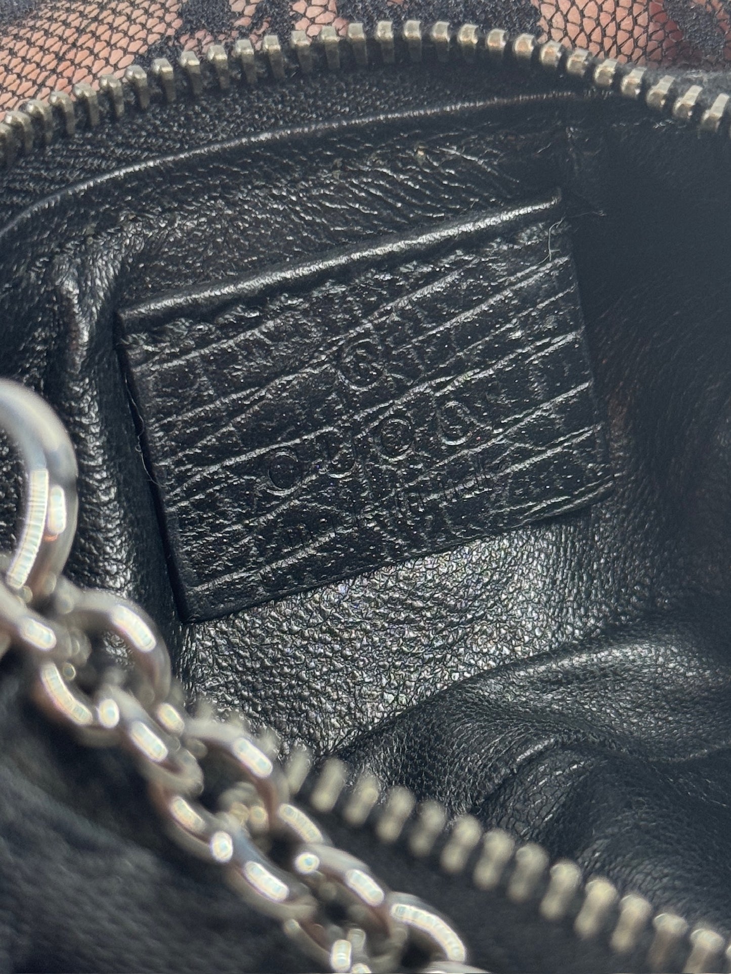 Gucci Vintage Black GG Monogram Micro Mini Horsebit Coin Purse Bag Charm