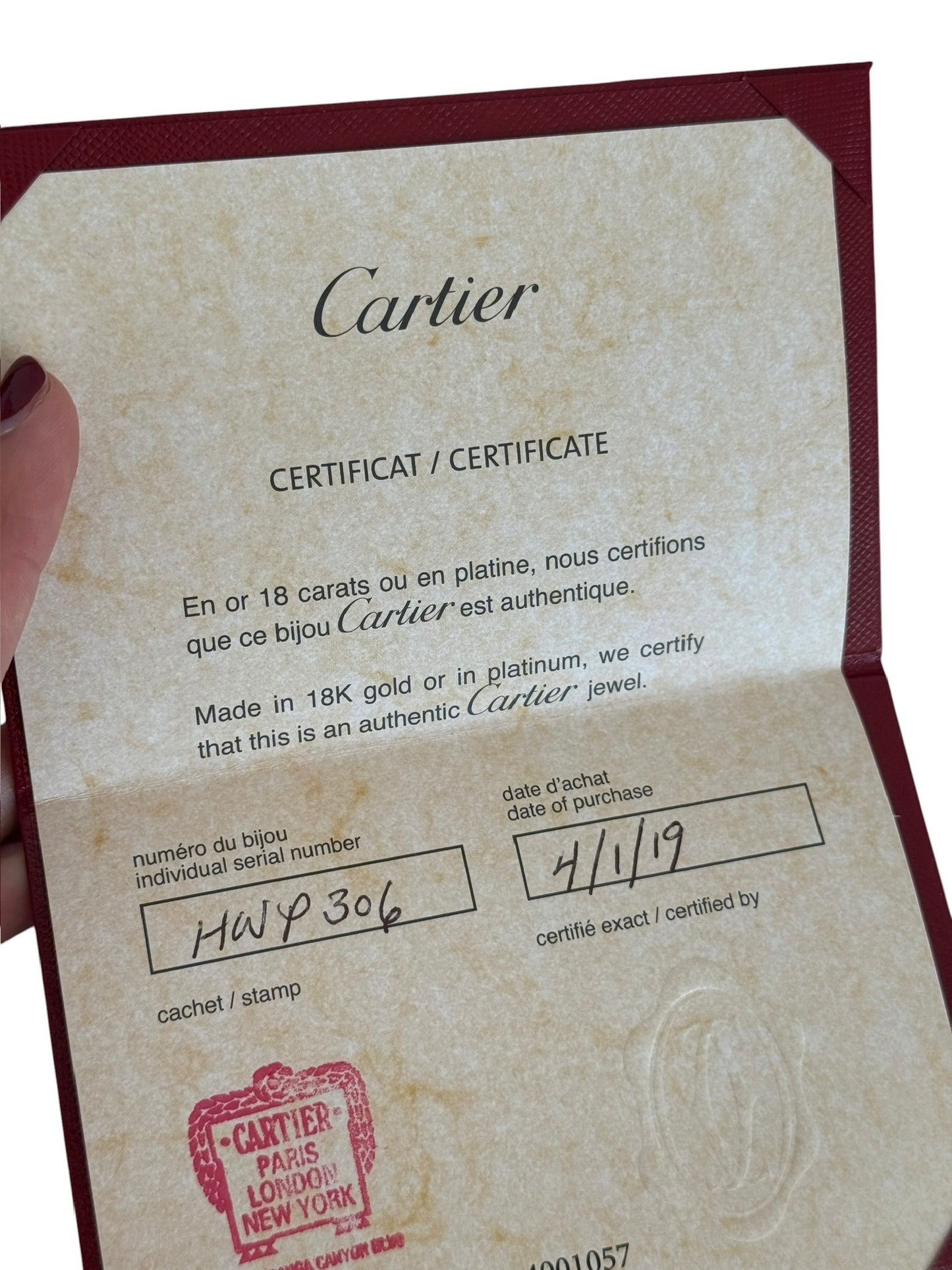 Cartier 2019 Classic Love Bracelet in 18K Rose Gold - 17 cm