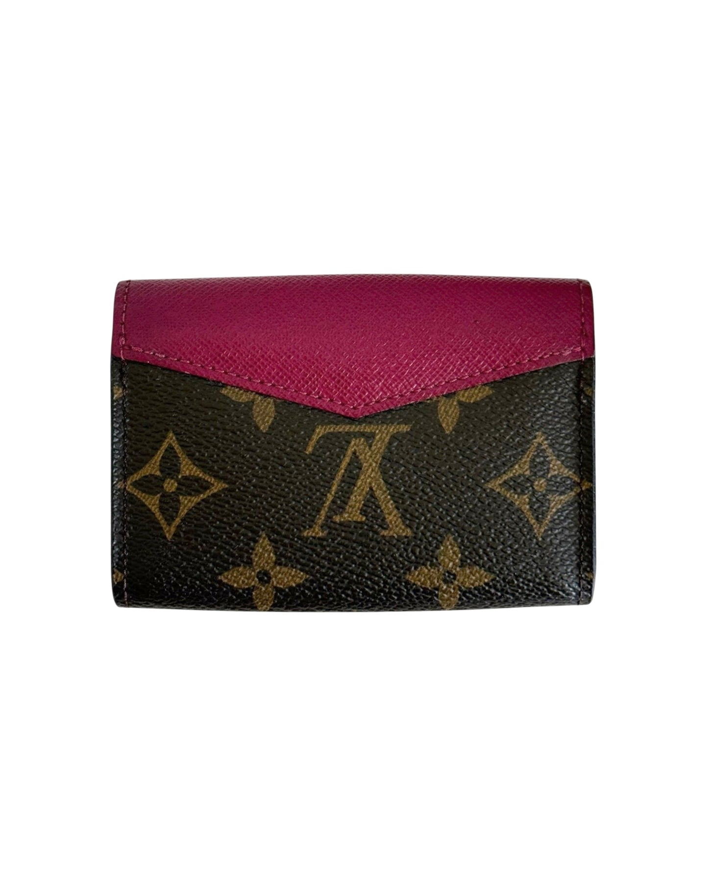 Louis Vuitton 2016 Monogram Fuchsia Trim Mini Sarah Card Holder Wallet