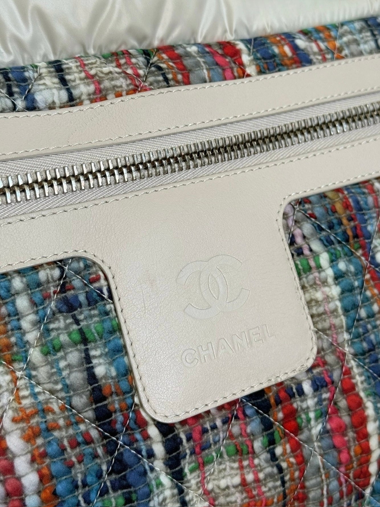 Chanel 2014 Multicolor Nylon Tweed Coco Cocoon Large Shoulder Tote Bag