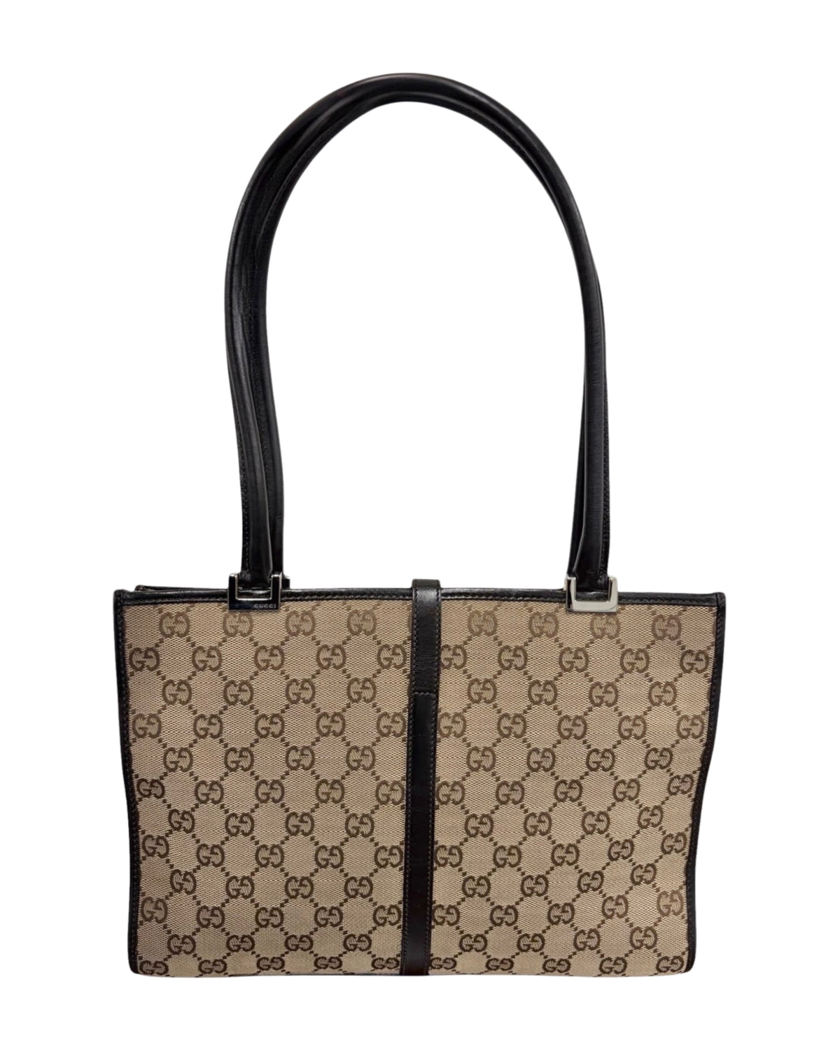 Gucci Vintage Brown GG Monogram Square Style Jackie Shoulder Bag