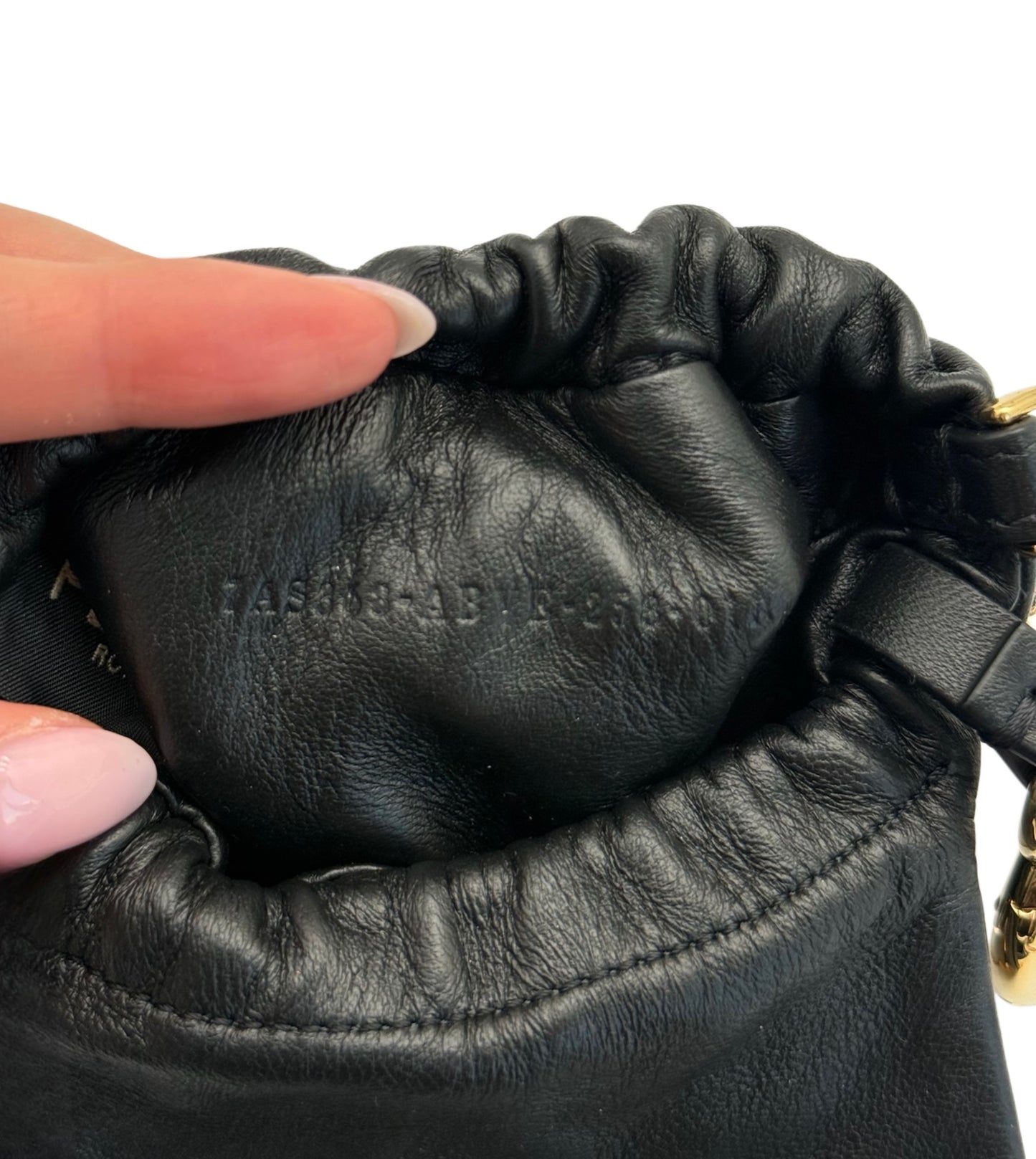 Fendi Black Lambskin Micro Baguette Card Holder Shoulder / Crossbody Key Chain Bag Charm Pouch