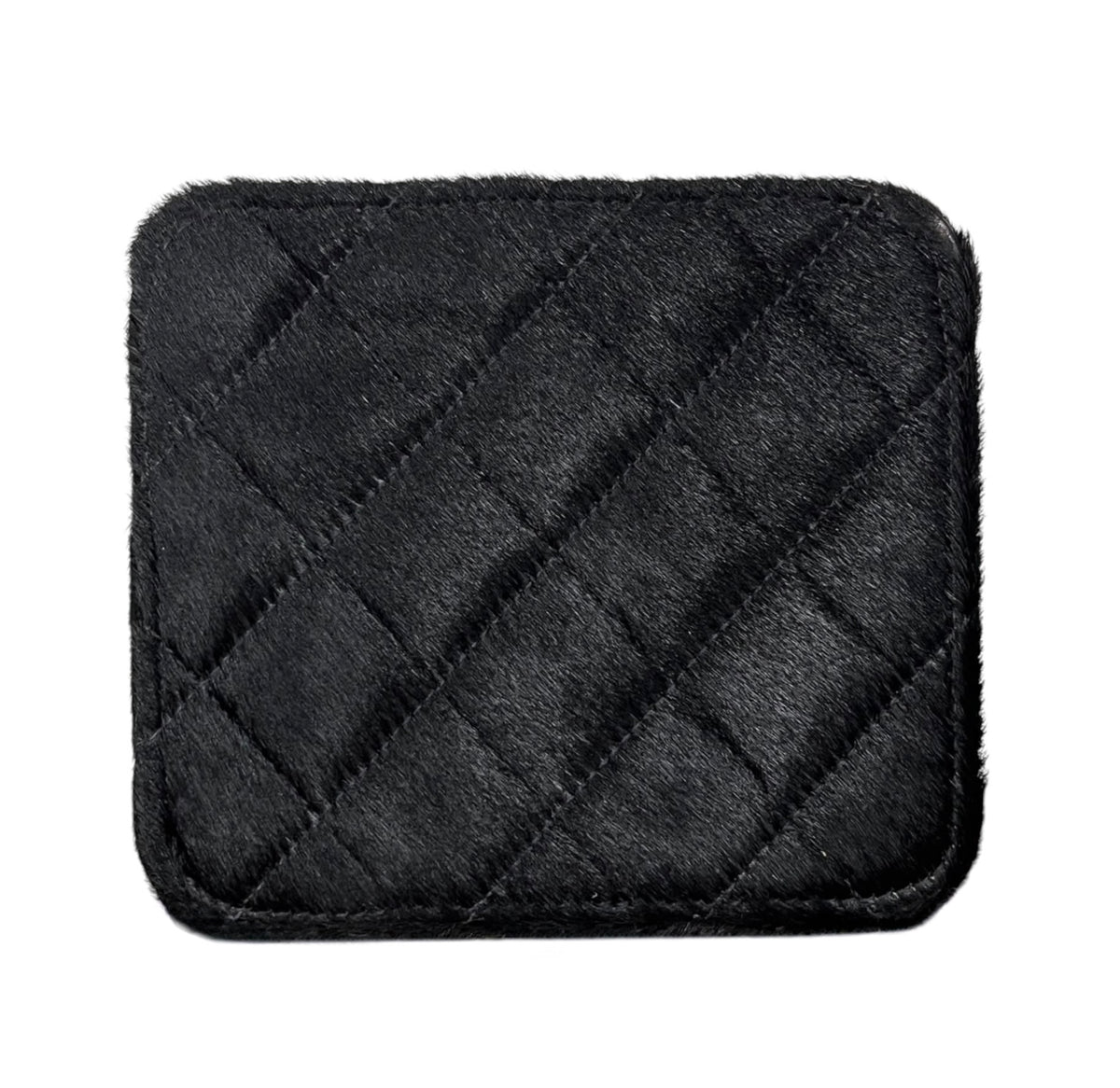 Chanel Vintage Early 90s Black Quilted Pony Hair Vanity Trunk Top Handle Clutch with AGHW