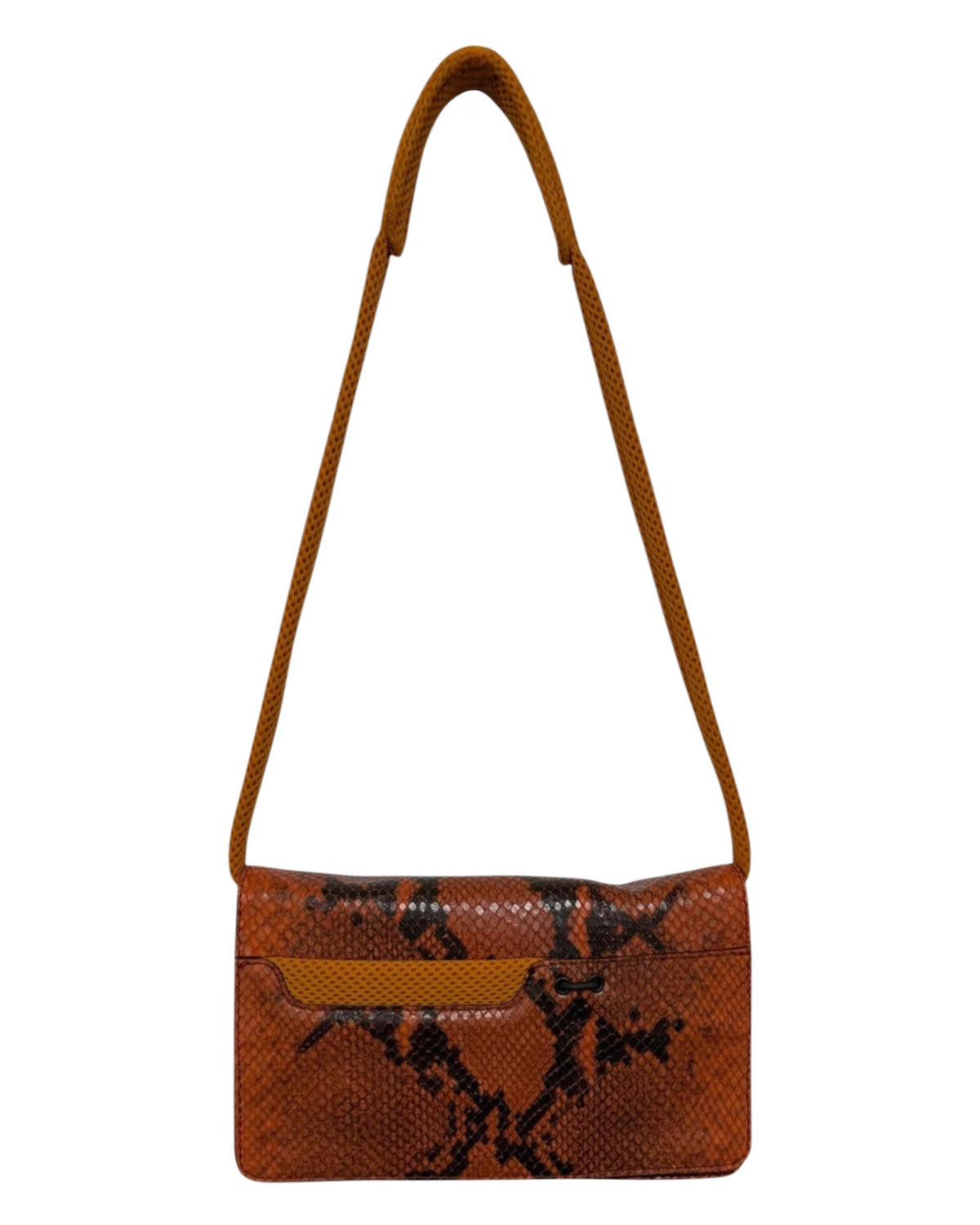 Miu Miu Vintage 1999 Orange Python Mesh Small Shoulder Pochette Bag