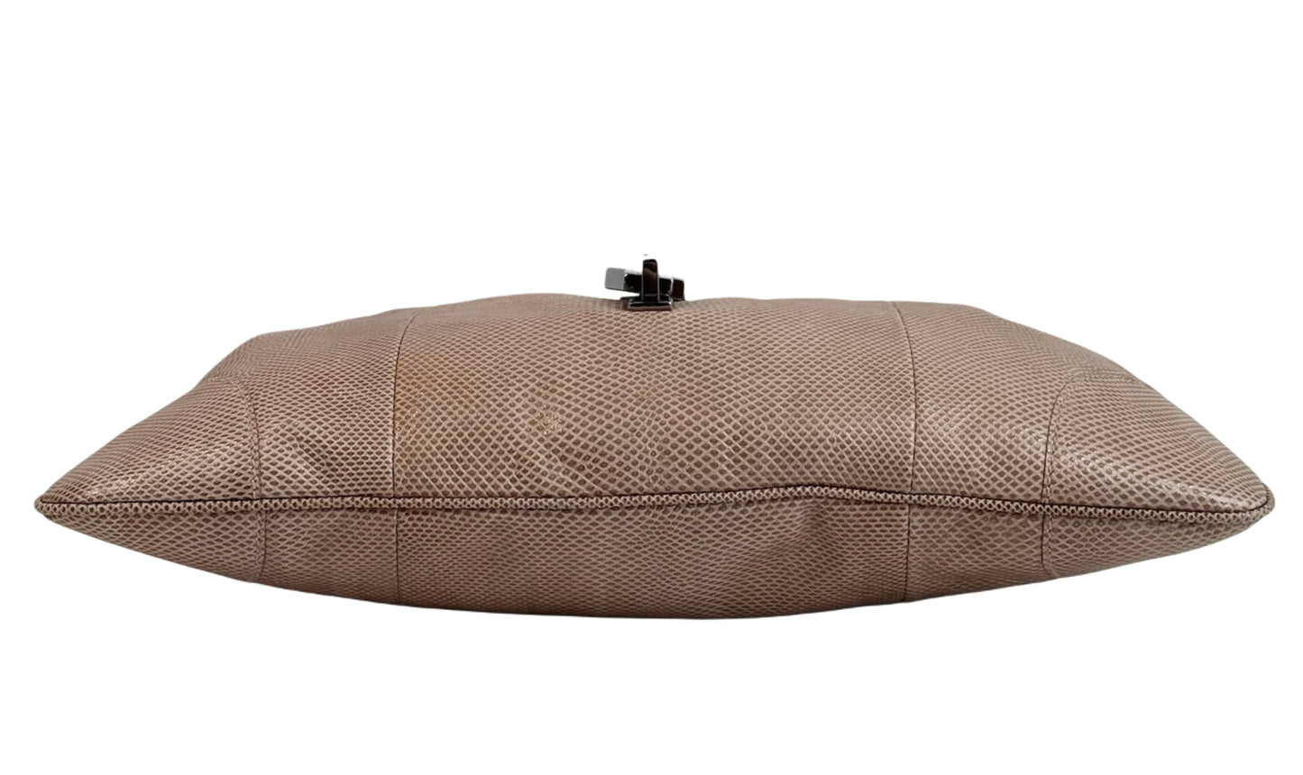 Gucci Vintage Pink Lizard Leather Jackie Shoulder Bag