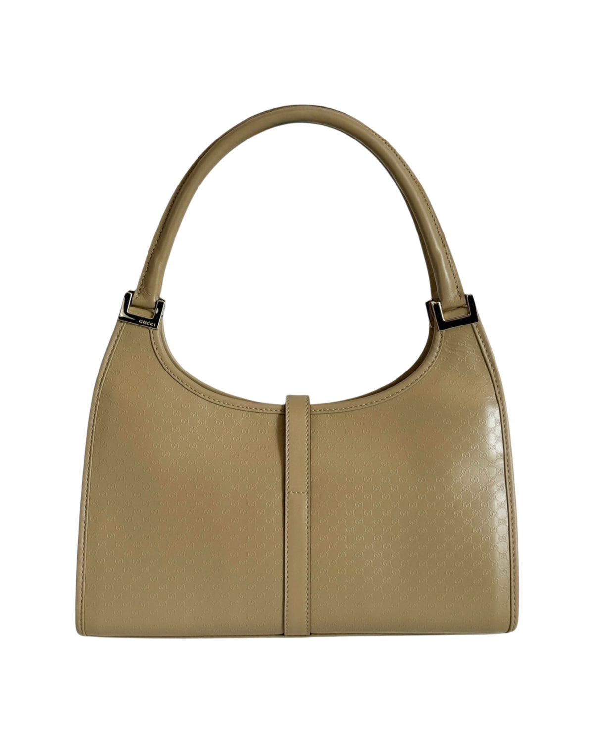 Gucci Vintage Beige GG Microguccissima Monogram Coated Leather Small Jackie Shoulder Bag