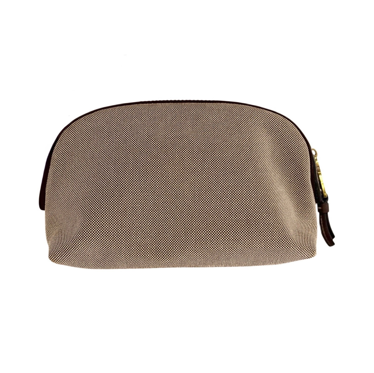 Prada Vintage Brown Jacquard Canapa Logo Small Wristlet Clutch Pochette